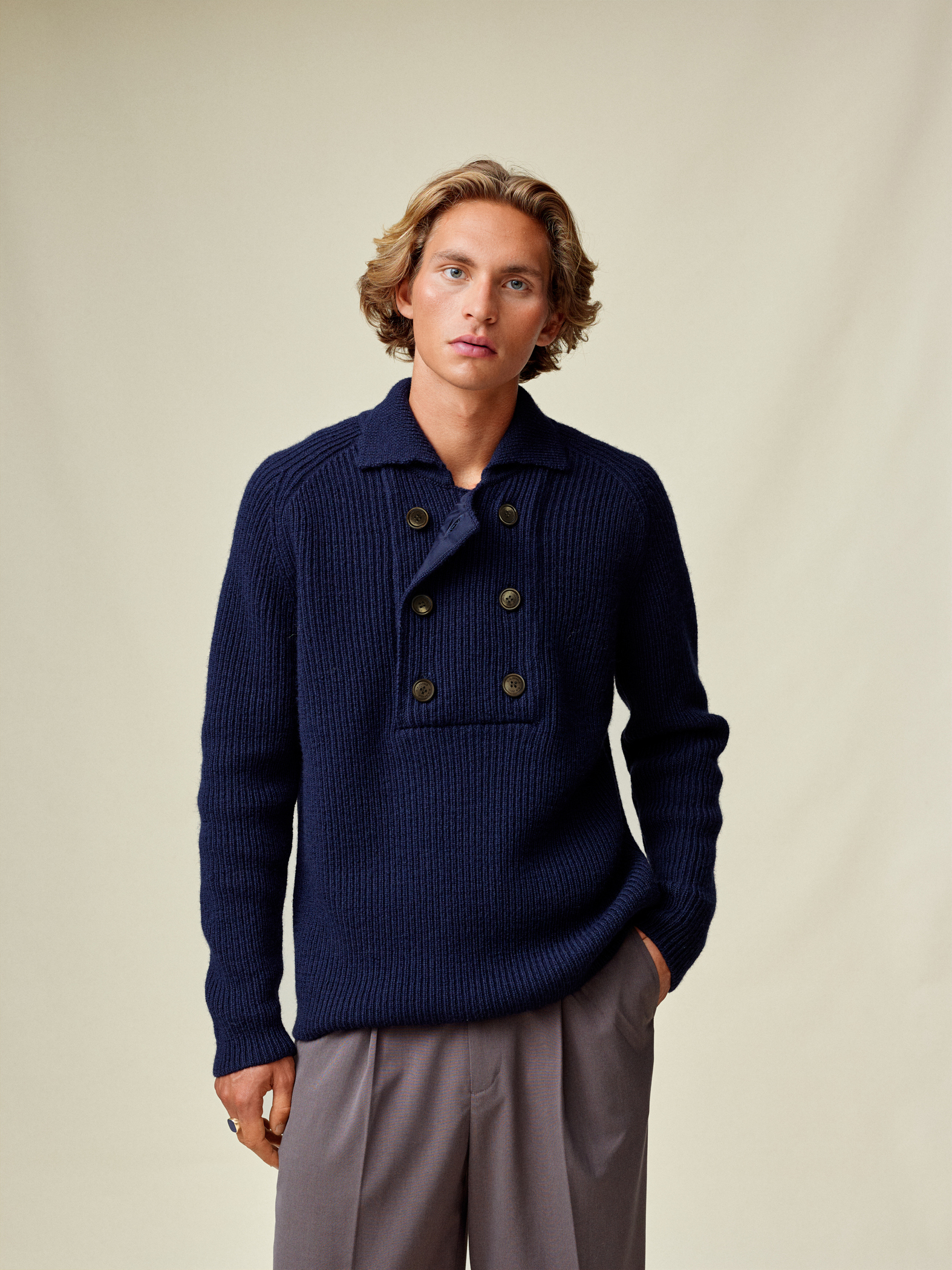Blaatrøie No. 6 with 6-buttons closure | Unisex rib knit | O.A.D.