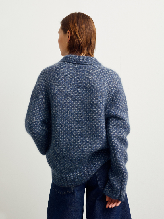 トップス OHOTORO Pot French Sleeve Knit navy Tops - OHOTORO