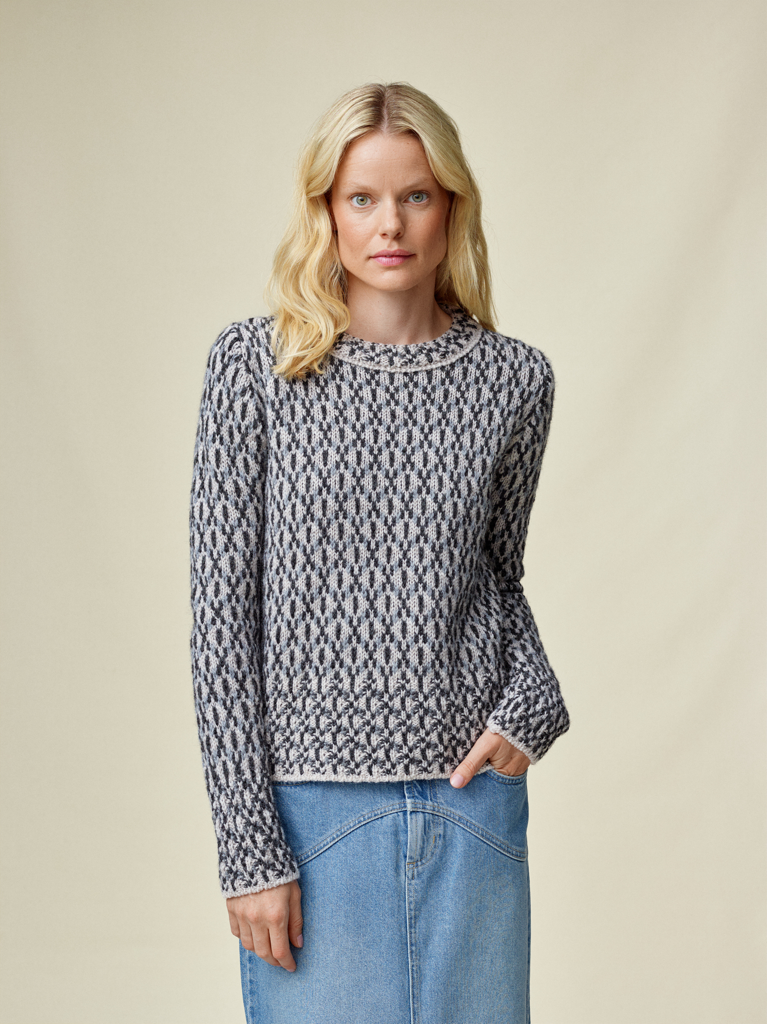 トップスその他 HUECLOSET Nordic Overfit Knit SE337 Nord No.3 - Crewneck knit with pattern O.A.D.